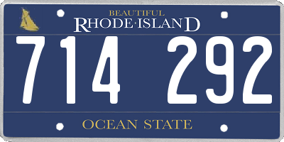 RI license plate 714292