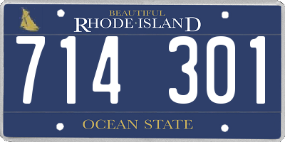 RI license plate 714301