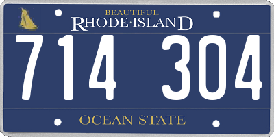 RI license plate 714304