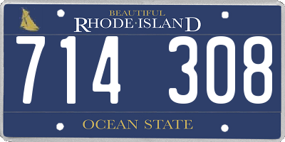 RI license plate 714308