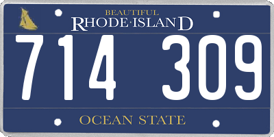 RI license plate 714309