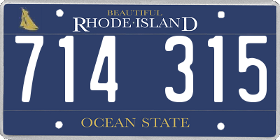 RI license plate 714315