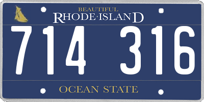 RI license plate 714316