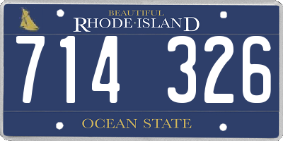 RI license plate 714326