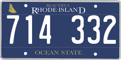 RI license plate 714332