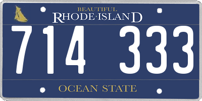 RI license plate 714333