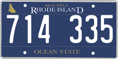 RI license plate 714335