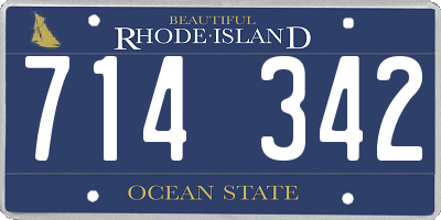 RI license plate 714342