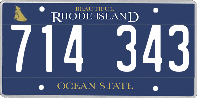 RI license plate 714343
