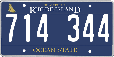 RI license plate 714344