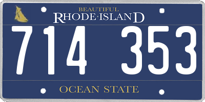 RI license plate 714353