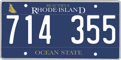 RI license plate 714355