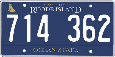RI license plate 714362