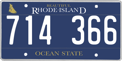 RI license plate 714366