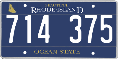 RI license plate 714375