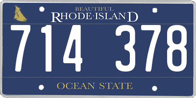 RI license plate 714378