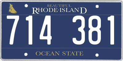 RI license plate 714381