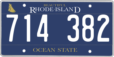 RI license plate 714382