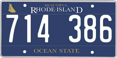 RI license plate 714386