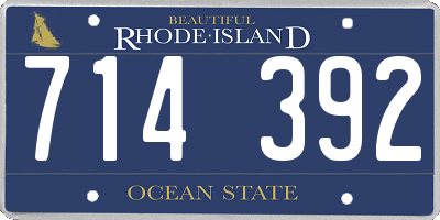 RI license plate 714392