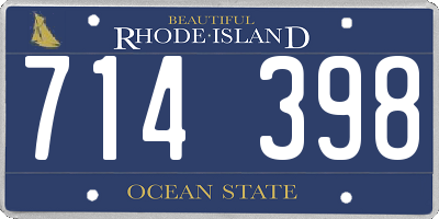 RI license plate 714398