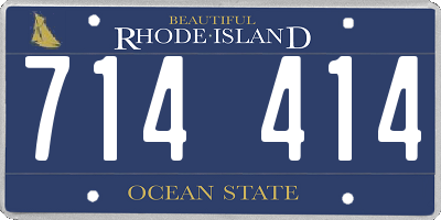 RI license plate 714414