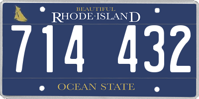 RI license plate 714432