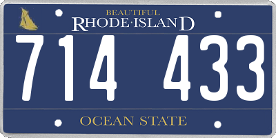 RI license plate 714433