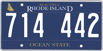 RI license plate 714442