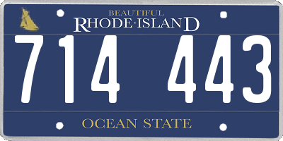 RI license plate 714443