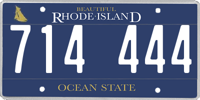 RI license plate 714444