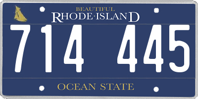 RI license plate 714445