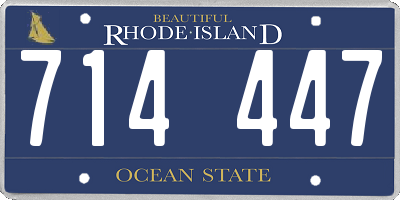 RI license plate 714447