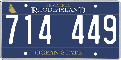 RI license plate 714449