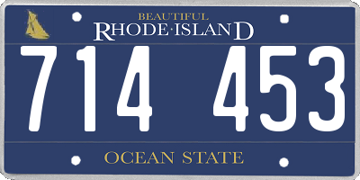 RI license plate 714453