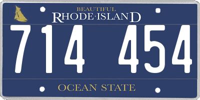 RI license plate 714454
