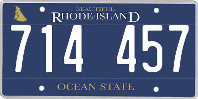 RI license plate 714457