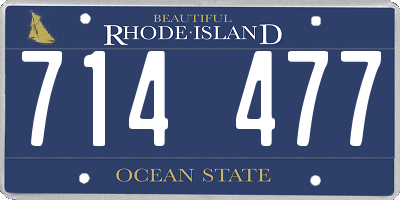 RI license plate 714477