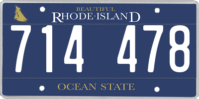 RI license plate 714478