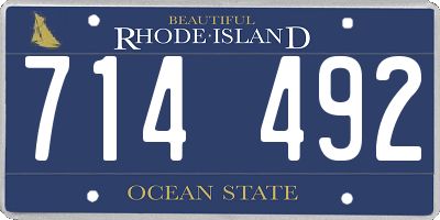 RI license plate 714492