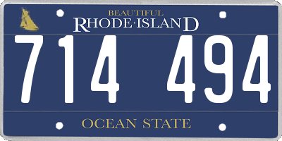 RI license plate 714494