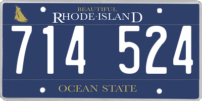 RI license plate 714524