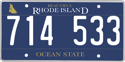 RI license plate 714533