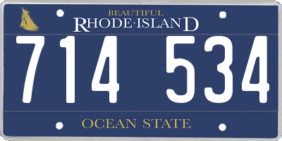 RI license plate 714534