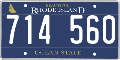 RI license plate 714560