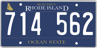 RI license plate 714562