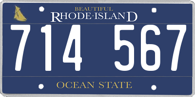 RI license plate 714567