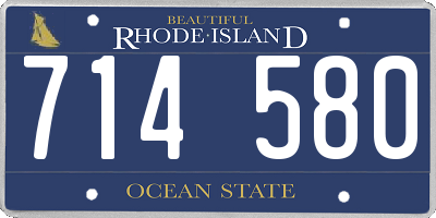 RI license plate 714580