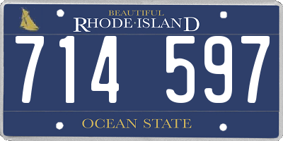 RI license plate 714597
