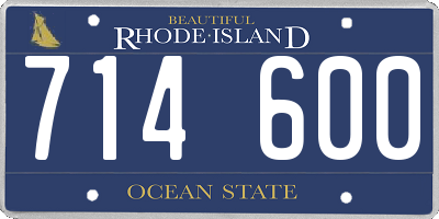RI license plate 714600